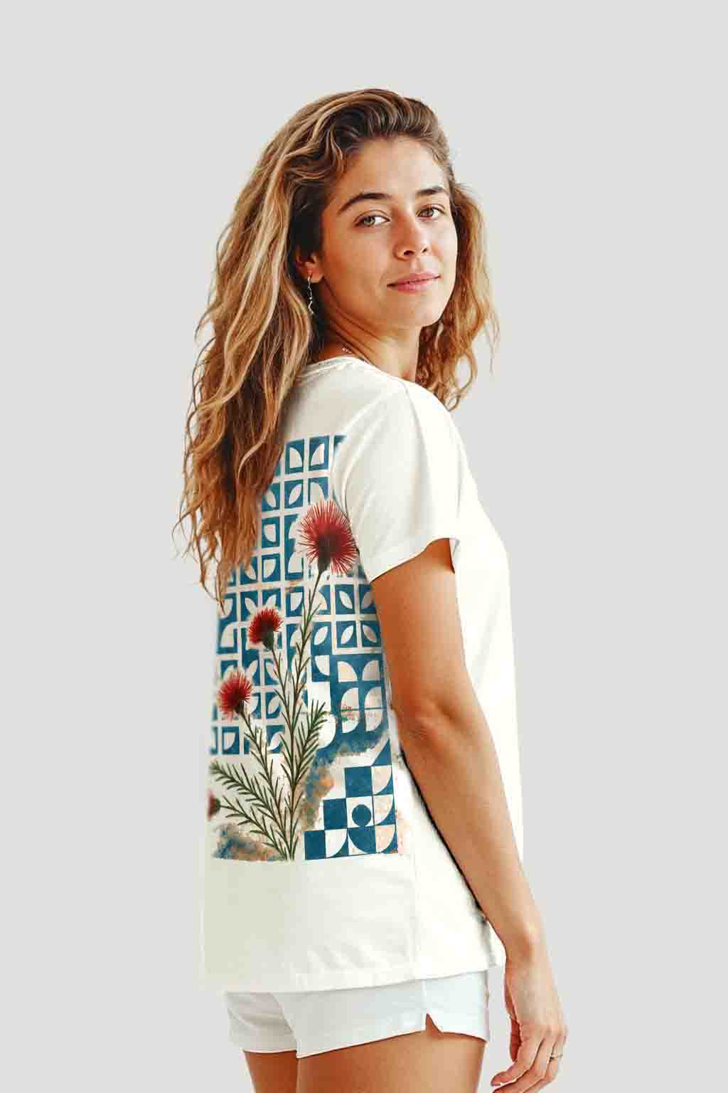 Camiseta Tradicional Algodão Cobogó Caliandra Unissex