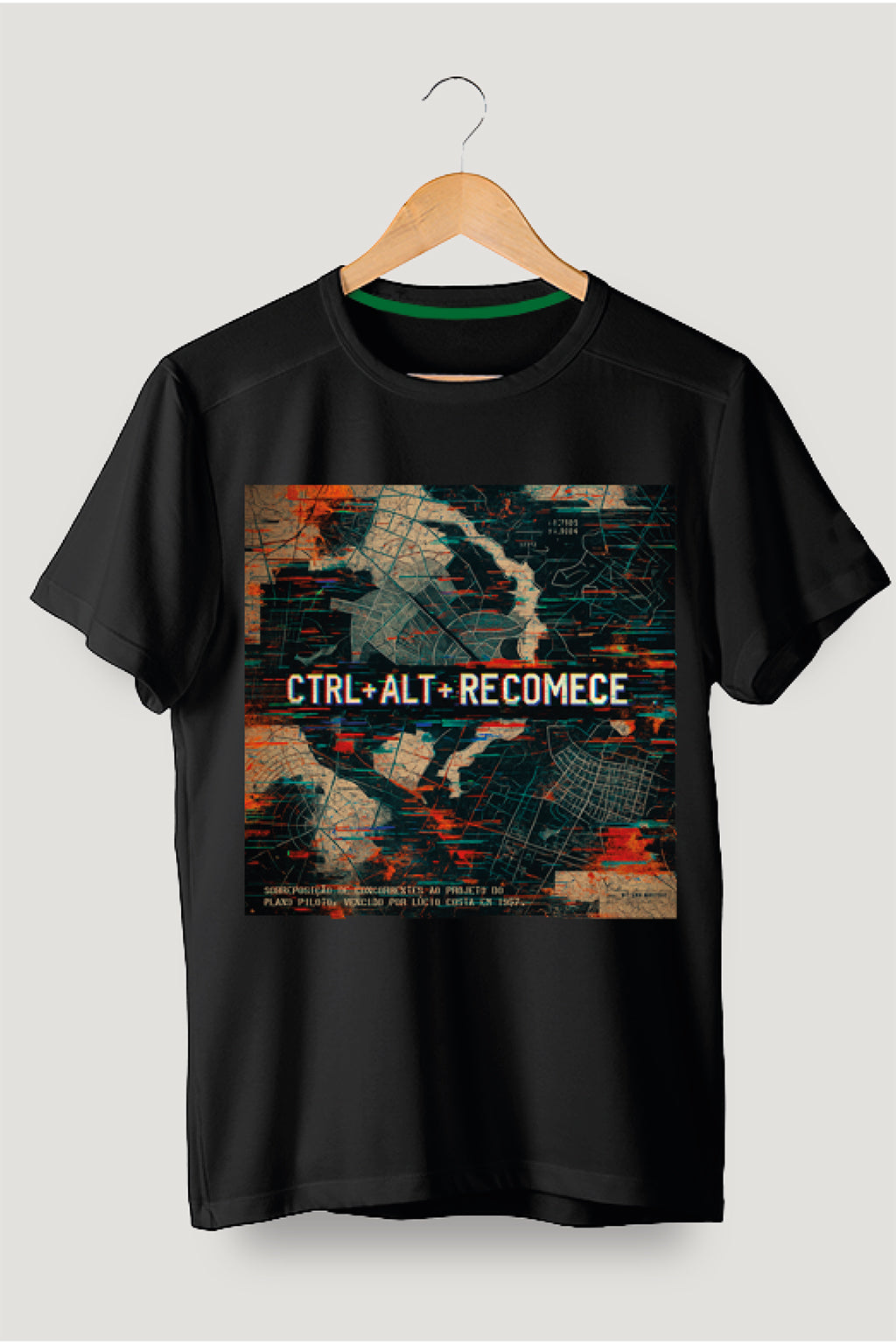 Camiseta Tradicional Algodão CTRL + ALT + RECOMECE Unissex