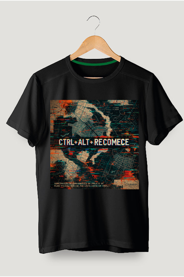 Camiseta Tradicional Algodão CTRL + ALT + RECOMECE Unissex
