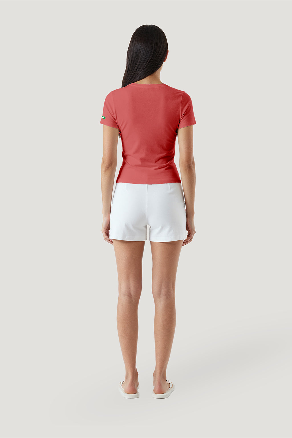 T-shirt Feminina Algodão Plano Sorrindo