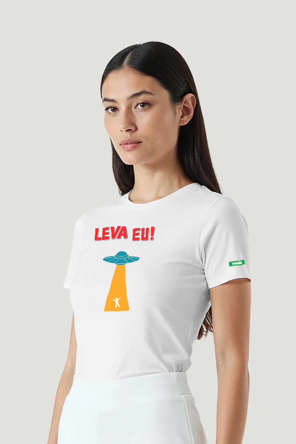 T-shirt Feminina Algodão Leva Eu