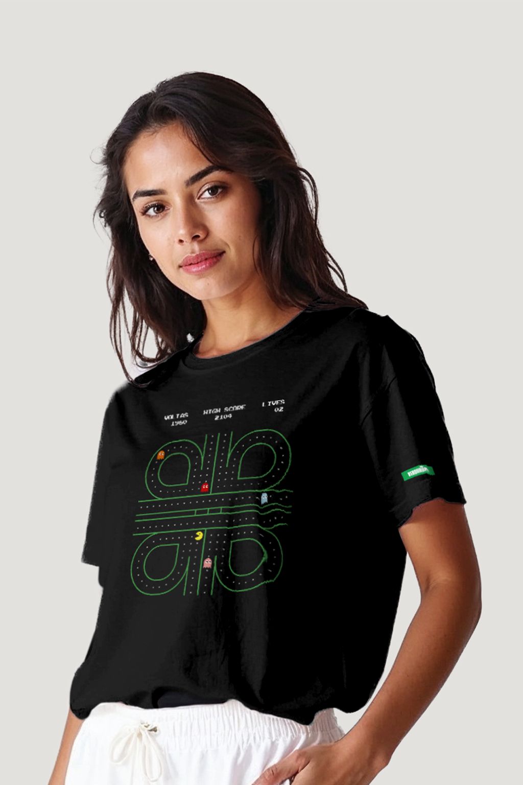 Camiseta Tradicional Algodão Pacman Unissex