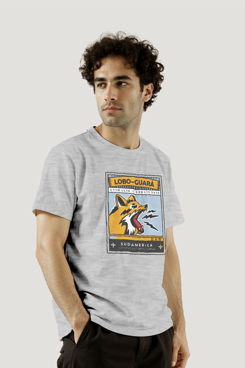 CAMISETA LOBO CINZA