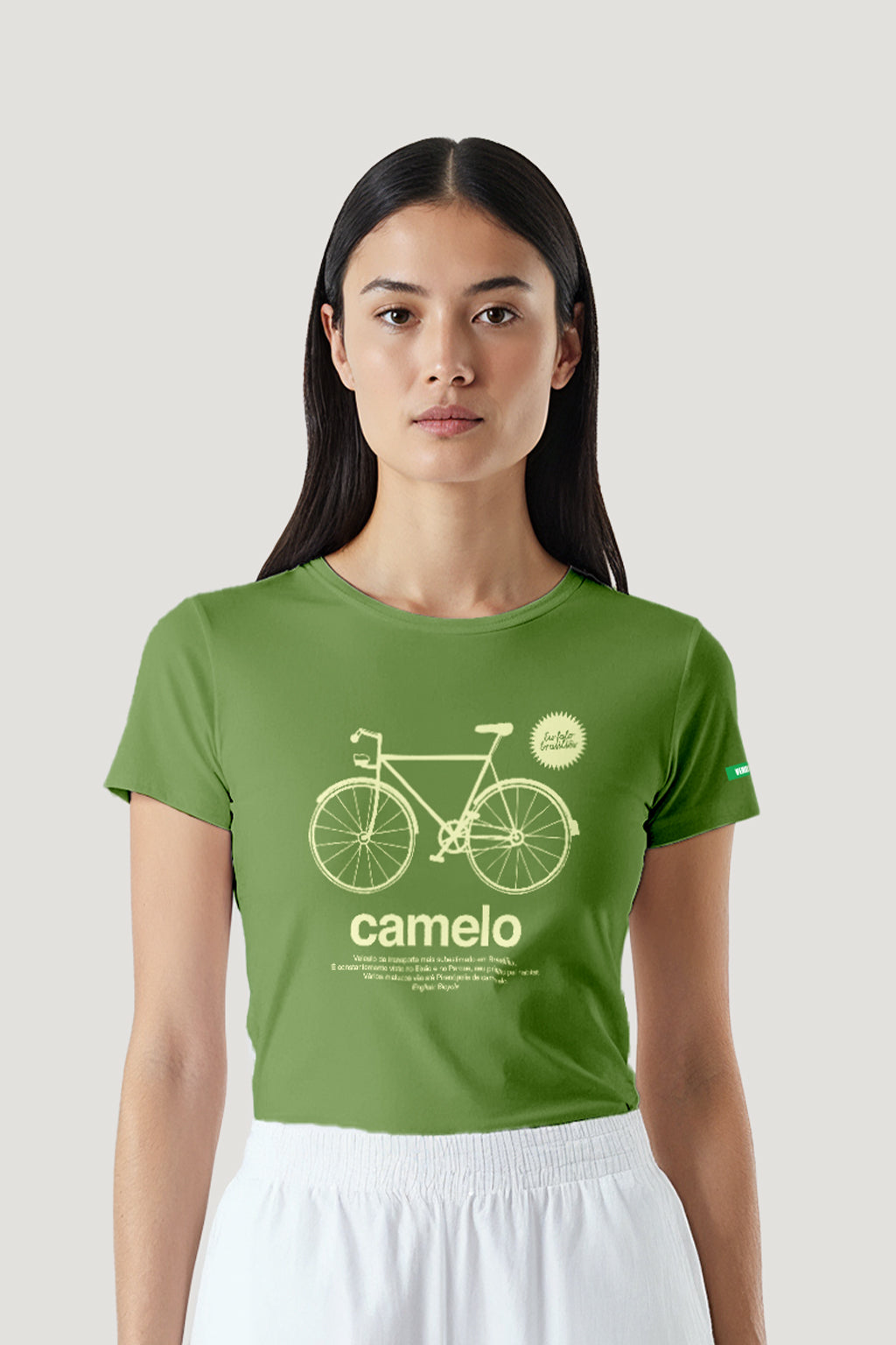 T-shirt Feminina Algodão Camelo