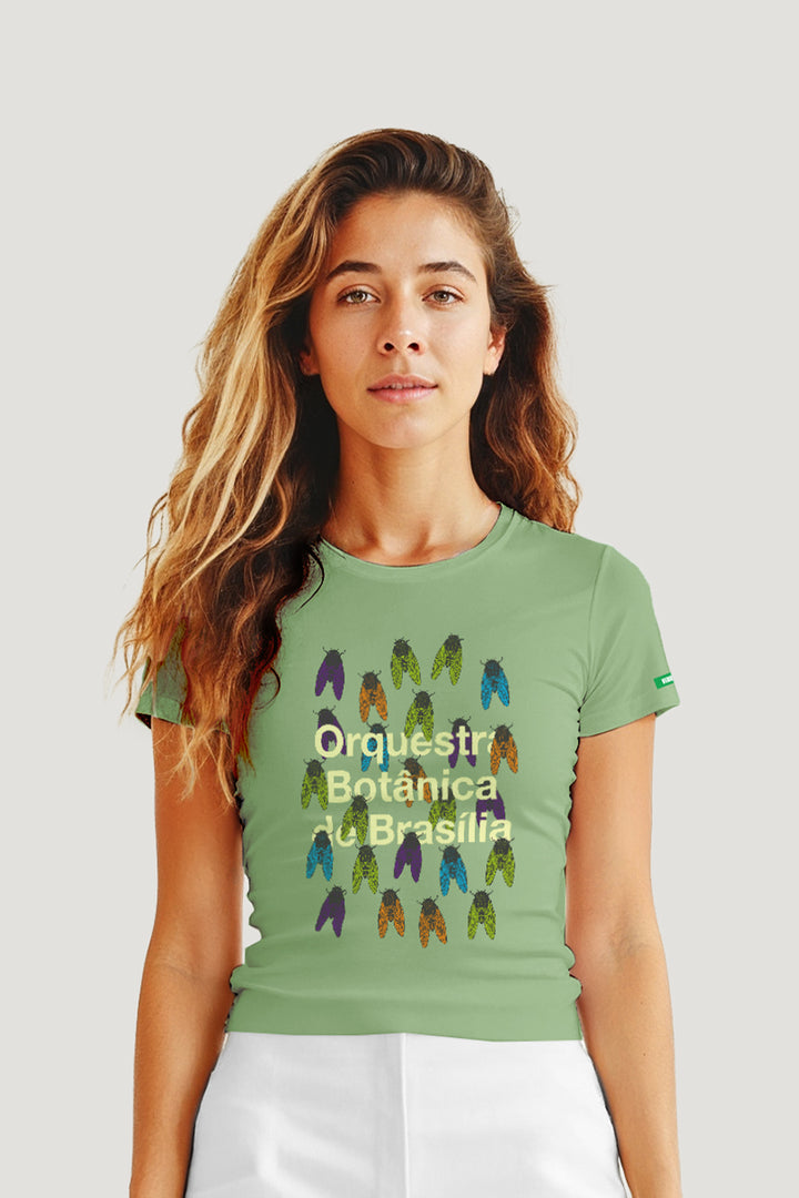 T-shirt Feminina Algodão Orquestra Botânica De Brasília