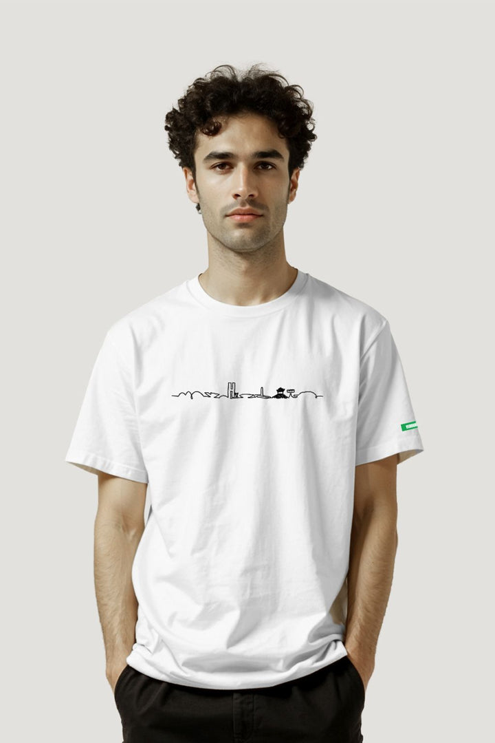 Camiseta Tradicional Algodão Skyline Fio Unissex