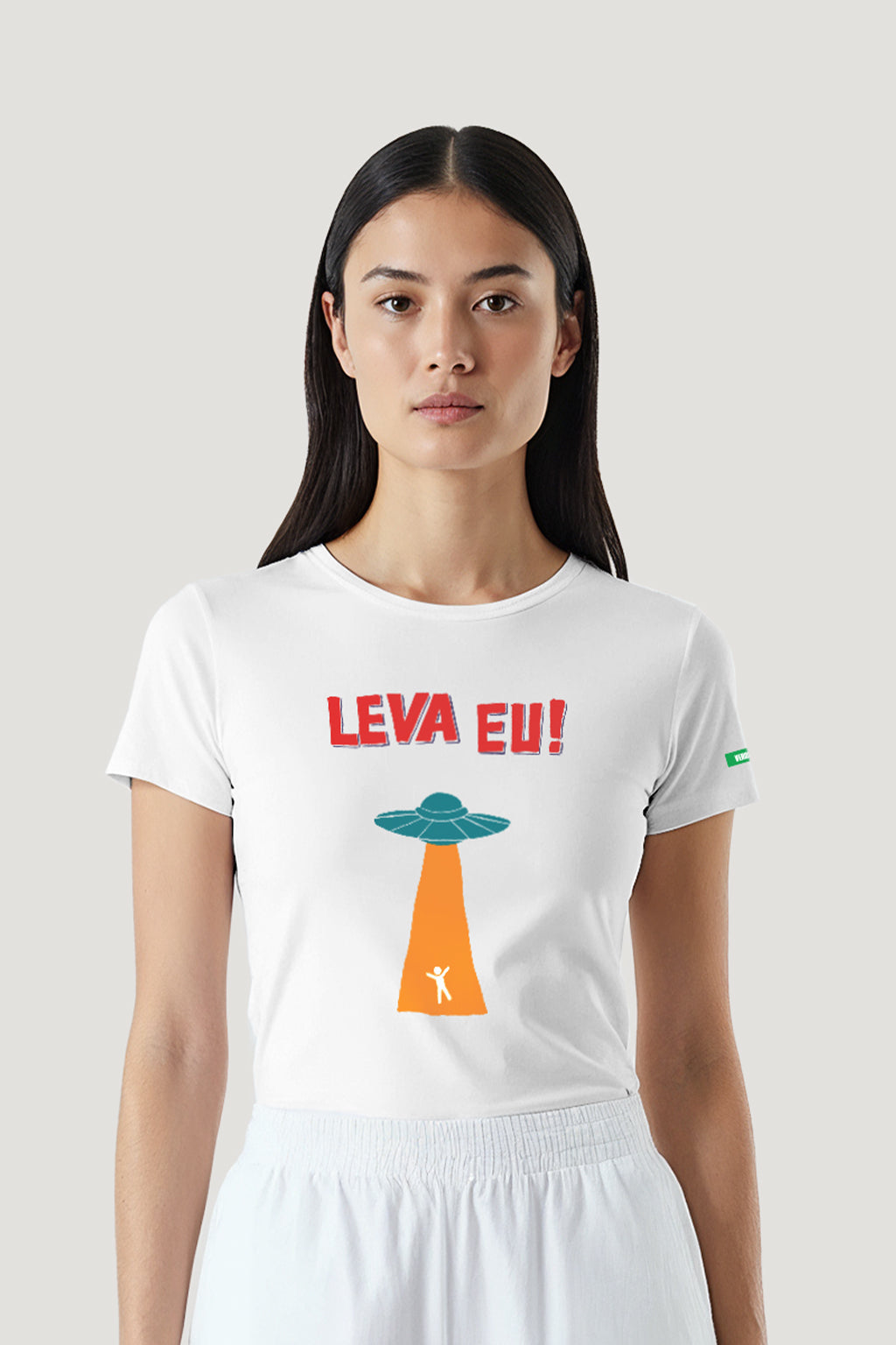 T-shirt Feminina Algodão Leva Eu