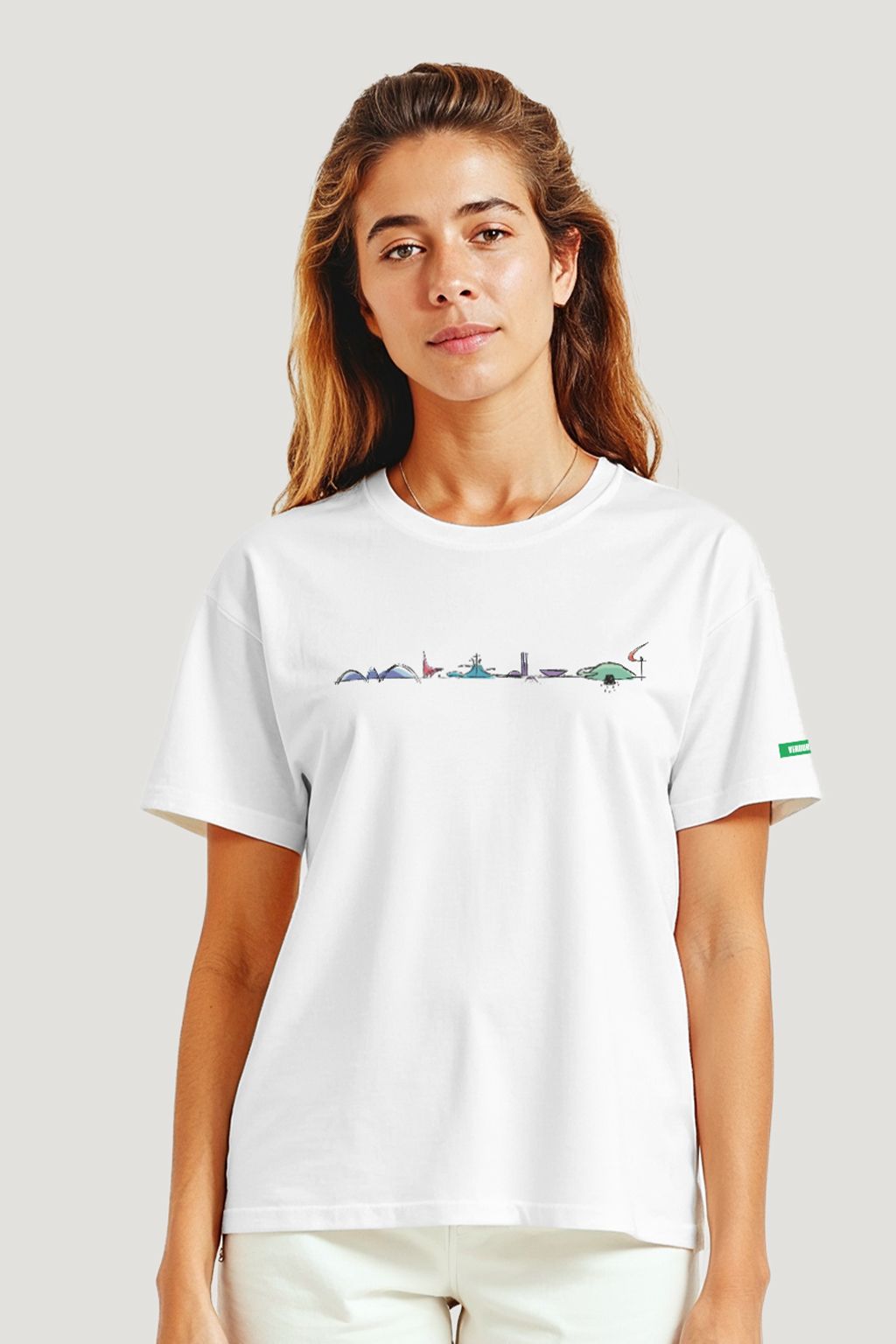 CAMISETA SKYLINE SKETCH COLORIDO