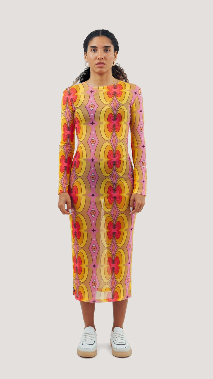 VESTIDO MIDI PSICODELICA | GURULINO