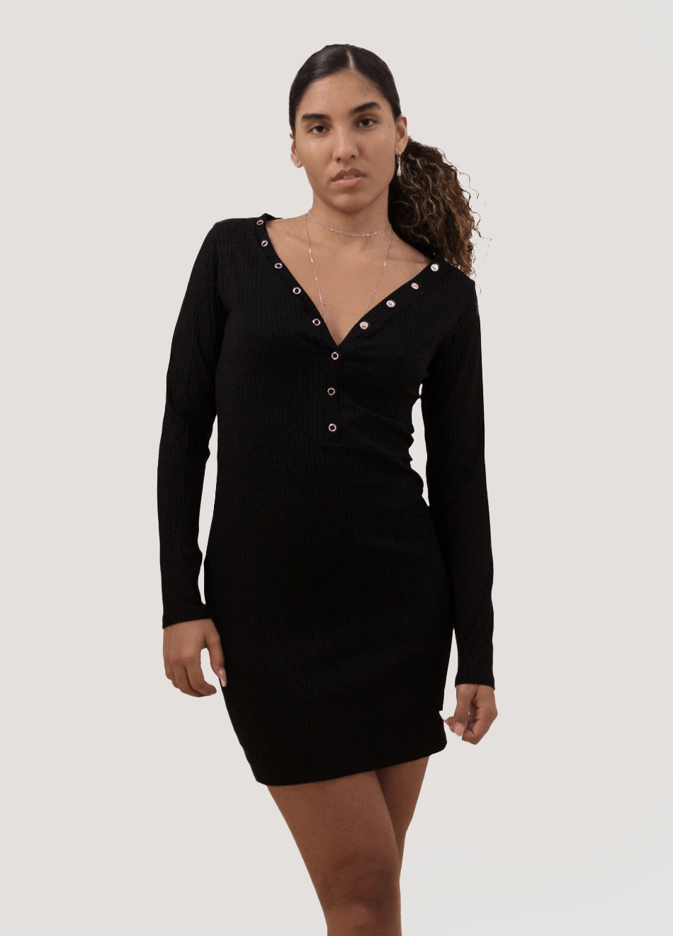 VESTIDO MANGA LONGA LISA