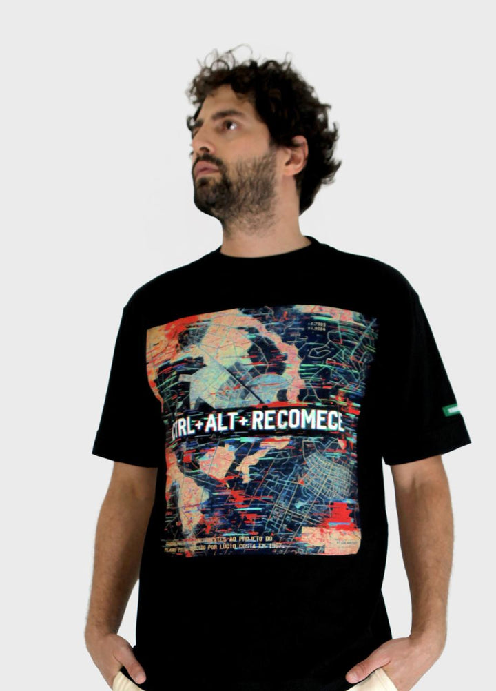 Camiseta Tradicional Algodão CTRL + ALT + RECOMECE Unissex