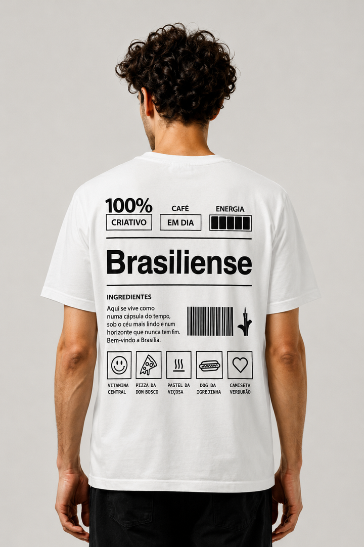 Camiseta Tradicional Algodão 100% Brasiliense Unissex