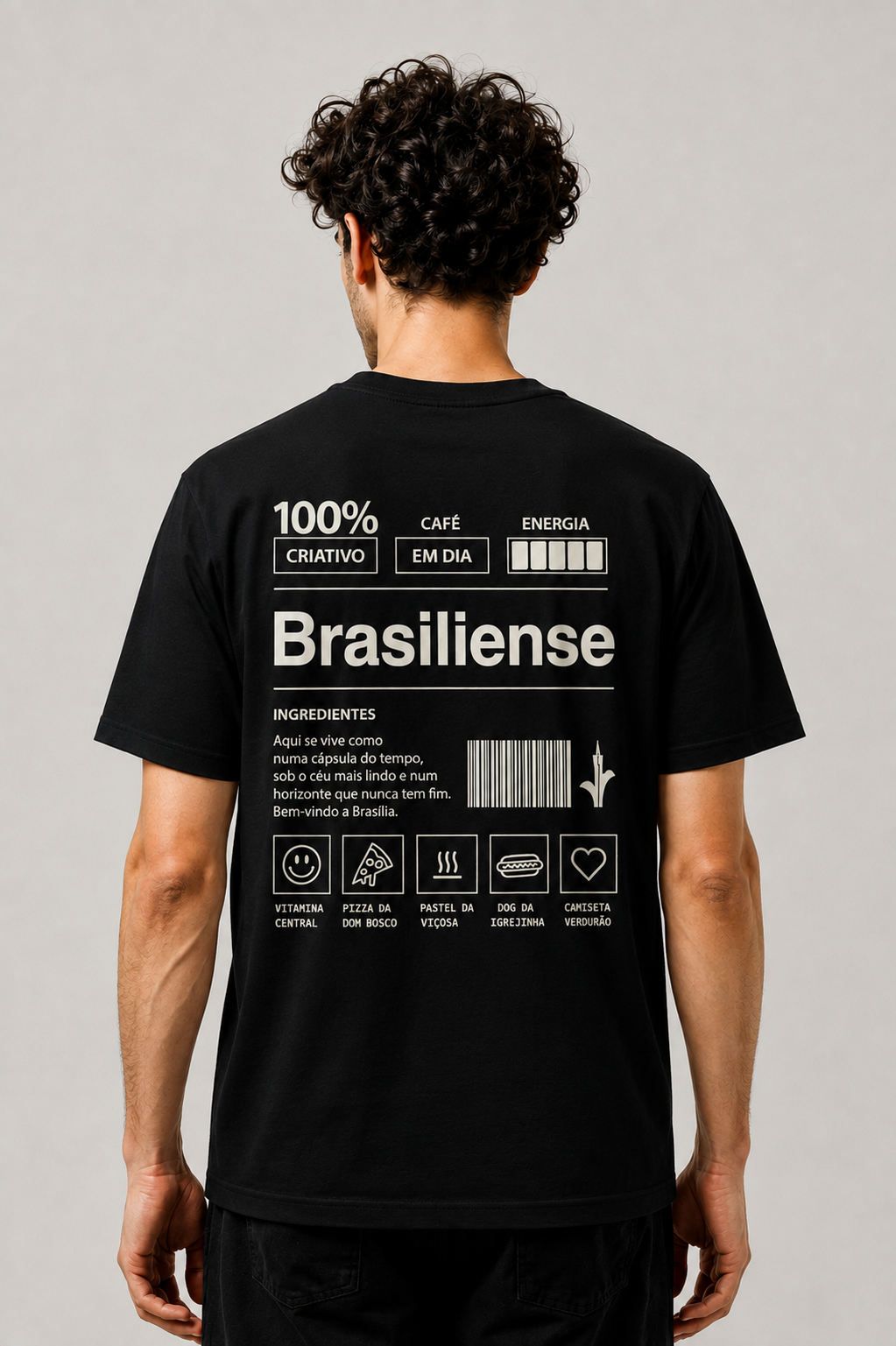 Camiseta Tradicional Algodão 100% Brasiliense Unissex