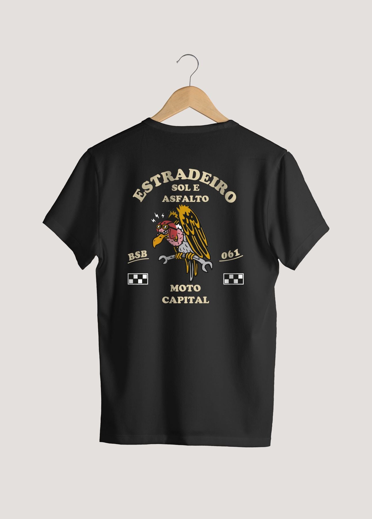 Camiseta Tradicional Algodão Abutre Estradeiro Unissex