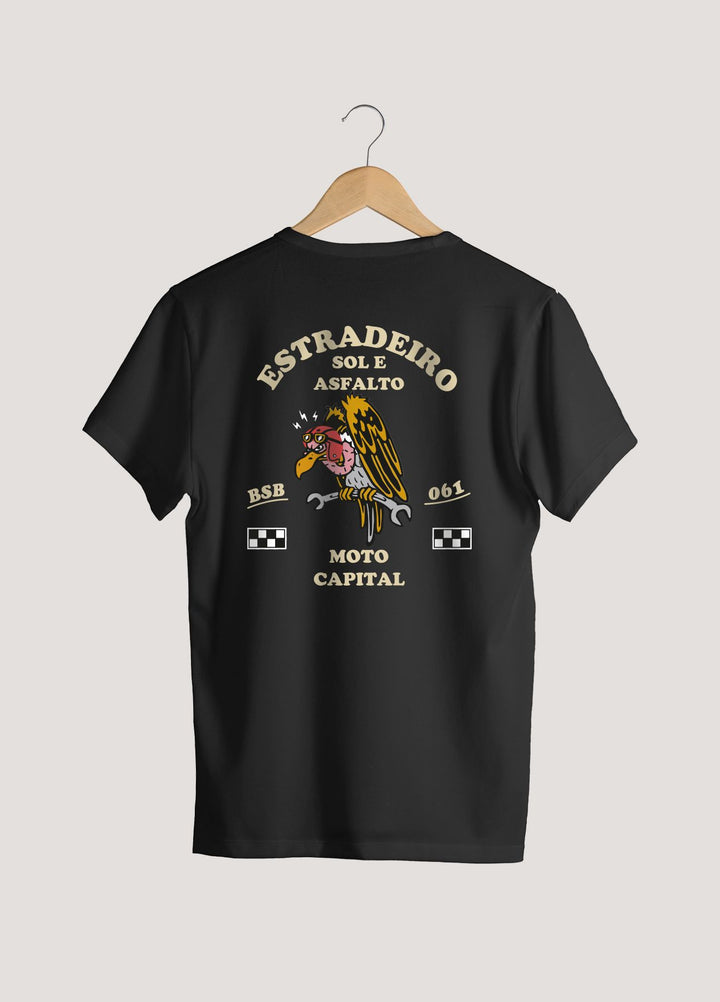 Camiseta Tradicional Algodão Abutre Estradeiro Unissex