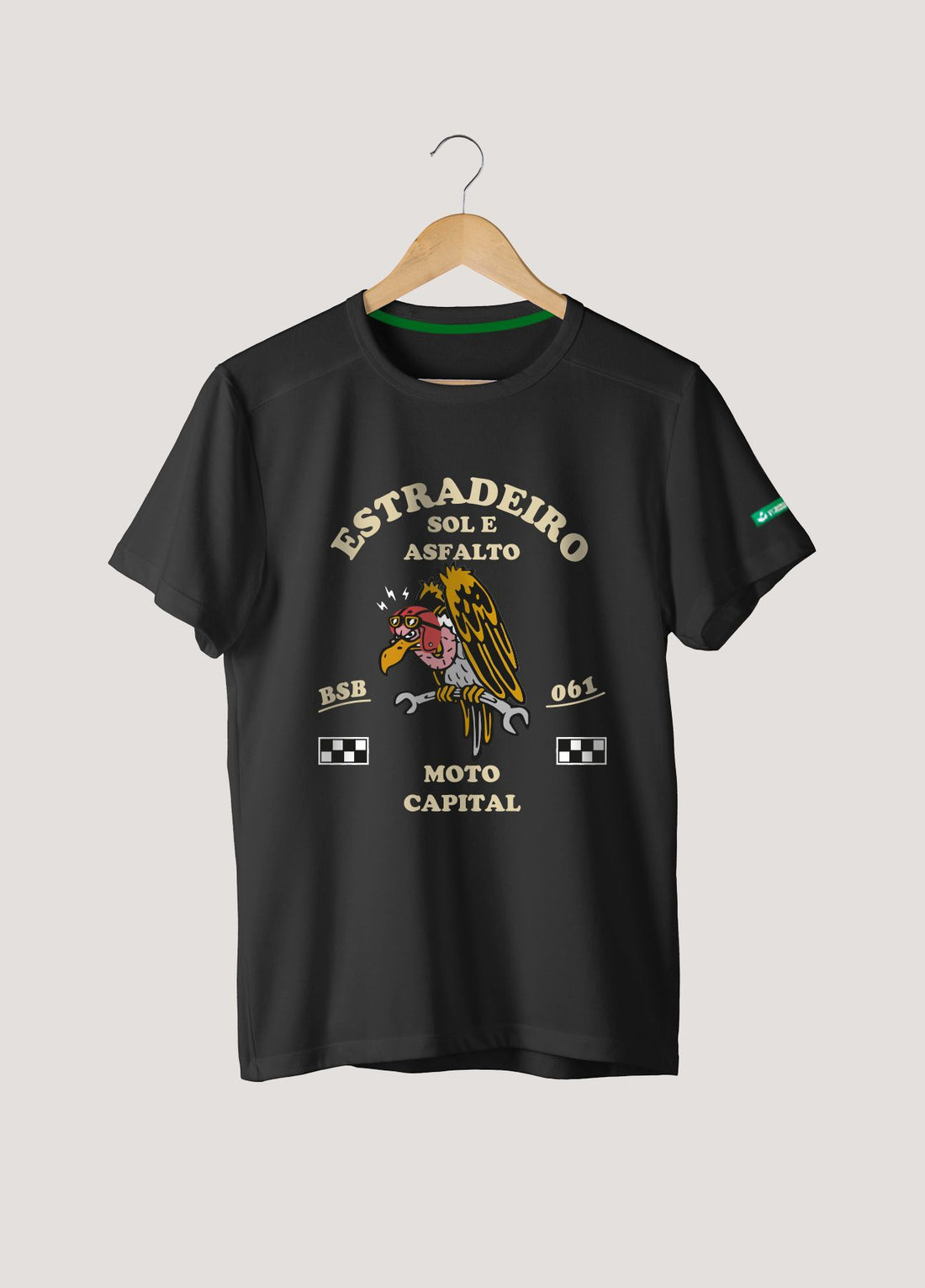 Camiseta Tradicional Algodão Abutre Estradeiro Unissex
