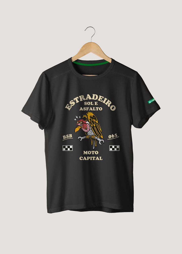 Camiseta Tradicional Algodão Abutre Estradeiro Unissex