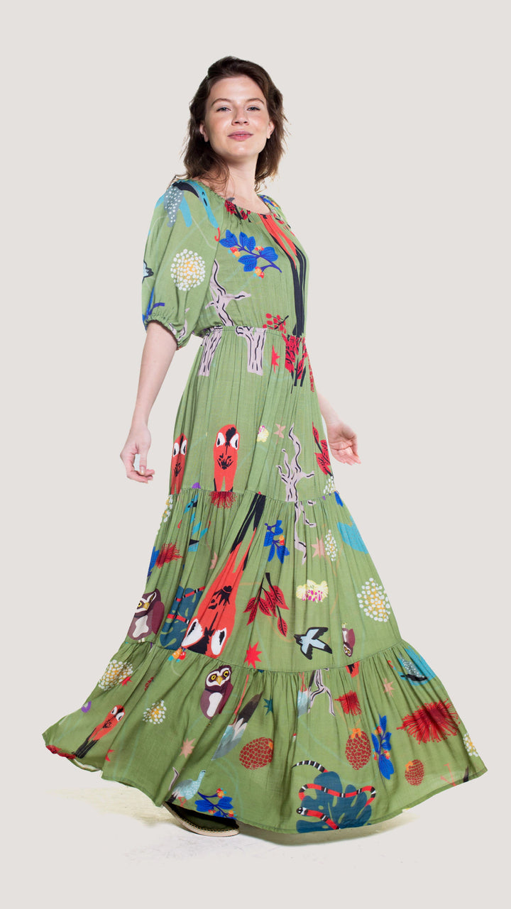 VESTIDO LONGO LOBO GUARÁ | VERDURÃO